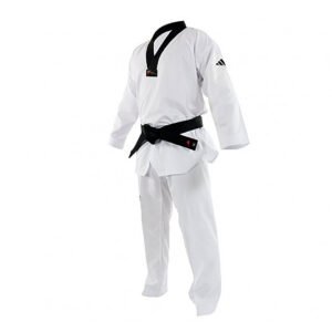 UNIFORME TKD ADI FIGTHER ELITE BLACK VNECK/BLACK LOGO