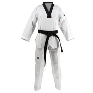 UNIFORME TAEKWONDO ADI CHAMPION II WHITE/BLACK