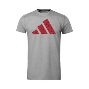 CAMISETA GRAFICA PERFO SCRIPT JUDO GRIS/ROJO